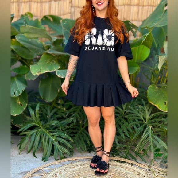 FARM Rio Black Graphic Dress Size XL - Picture 2 of 9